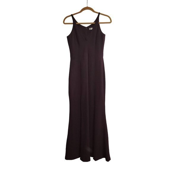 Dress the Population Trumpet Fit-and-Flare Maxi Dress Gown Purple Eggplant Plum - Picture 7 of 16